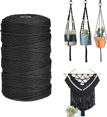 Cordon en macramé noir 3 mm x 109 mètres cordon en coton coloré pour l'artisanat. DIAYTAR COTE D'IVOIRE  vous offre un large éventail de produits discount adaptés à tous les budgets. Faites des bonnes affaires sur une sélection d'articles pour la maison, l'électroménager, l'informatique, la mode et les gadgets. Profitez de nos prix cassés et découvrez une nouvelle façon de faire des économies sans sacrifier la qualité !