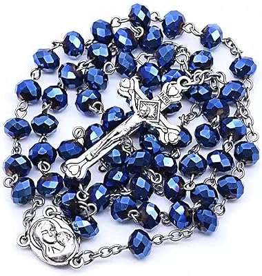 Chapelet populaire de perles de cristal bleu foncé collier catholiques collier. DIAYTAR COTE D'IVOIRE  : la boutique en ligne qui révolutionne votre façon de consommer. Découvrez un large choix de produits discount, de l'électroménager à l'informatique, en passant par la mode et les gadgets, et bénéficiez de prix imbattables sans sacrifier la qualité. Rendez-vous sur notre site dès maintenant et faites-vous plaisir à petits prix !
