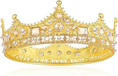 Couronne du roi pour hommes et femmes couronne princière de perles. DIAYTAR COTE D'IVOIRE  - La boutique en ligne discount incontournable pour tous vos besoins. Explorez notre vaste catalogue de produits, comprenant des articles pour la maison, l'électroménager, l'informatique et la mode, tous à des prix défiant toute concurrence.