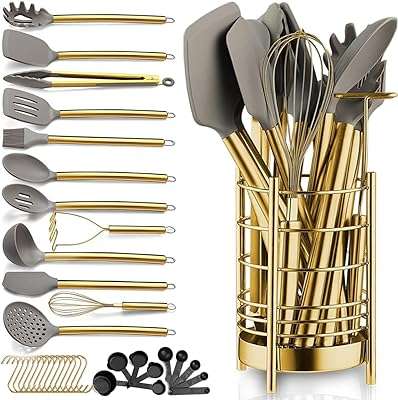 Ensemble d'ustensiles de cuisine en céramique dorée 33 pièces ensemble silicone. Découvrez DIAYTAR COTE D'IVOIRE, votre destination en ligne pour des produits discount de qualité supérieure. Achetez des articles de maison, des appareils électroménagers, des équipements informatiques, des vêtements tendance et des gadgets innovants, le tout à des prix abordables qui ne vous feront pas perdre le sommeil.