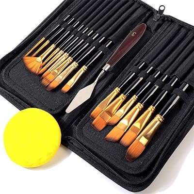 Ensemble de pinceaux d'art jotos peinture professionnel comprenant 16 avec étui un couteau. Trouvez tout ce dont vous avez besoin à des prix imbattables chez DIAYTAR COTE D'IVOIRE  - une boutique en ligne généraliste qui vous propose des produits discount pour la maison, l'électroménager, l'informatique et plus encore.