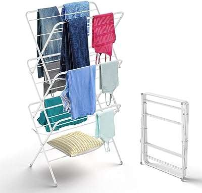 Support de séchage de vêtements à 3 niveaux support l'air pliable pour vêtements