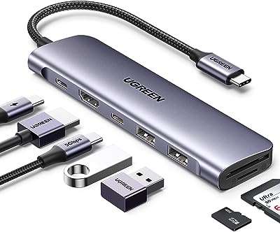 Hub usb c ugreen 7 en 1 avec usb c 5 gbit s et 2 ports de données. Rejoignez DIAYTAR COTE D'IVOIRE, votre boutique en ligne pour des articles discount de qualité. Des essentiels de la maison aux dernières tendances en matière de mode et de gadgets high-tech, nous proposons une sélection variée à des prix compétitifs. Faites des bonnes affaires dès maintenant et profitez d'un shopping en ligne facile et pratique.