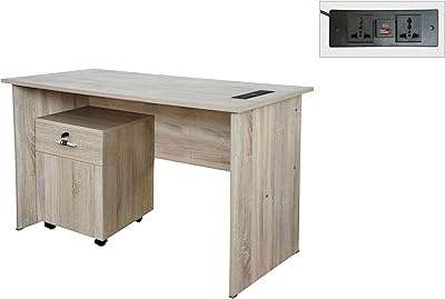 Mahmayi bureau d'étude avec tiroir de rangement mp1 120x60 avec panneau de prise