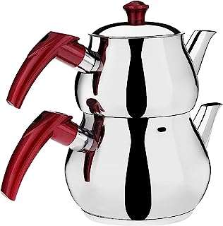 Ensemble de théière turque distalia en acier inoxydable à double cuisinière avec poignée. DIAYTAR COTE D'IVOIRE  - votre source incontournable de produits discount en ligne. Avec notre sélection diversifiée allant de la maison à l'électroménager, de l'informatique à la mode, profitez de tarifs défiant toute concurrence. Faites des économies intelligentes et commandez dès maintenant !
