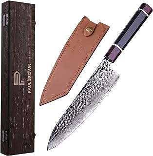 Couteau de chef professionnel paul brown de 8 pouces à 67 épaisseurs avec lame en acier. DIAYTAR COTE D'IVOIRE  - votre source incontournable de produits discount en ligne. Avec notre sélection diversifiée allant de la maison à l'électroménager, de l'informatique à la mode, profitez de tarifs défiant toute concurrence. Faites des économies intelligentes et commandez dès maintenant !