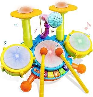 Anna ensemble de batterie pour enfants pour tout petits instruments de musique jouets. DIAYTAR COTE D'IVOIRE  - votre source de bons plans pour tous vos besoins en matière de produits discount. Avec une gamme variée de linge de maison, d'appareils électroménagers, d'articles informatiques et bien plus encore, nous sommes votre guichet unique pour des économies substantielles. Faites vos achats en ligne en toute confiance et profitez des meilleurs prix sur le marché.