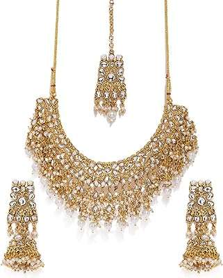 Parure de bijoux en perles zaveri pour femme (or)(zpfk8454) métal kundan. Besoin de produits à petit prix ? DIAYTAR COTE D'IVOIRE  vous propose une large sélection d'articles discount, allant de la maison à l'électroménager en passant par l'informatique, la mode et les gadgets. Faites des économies en faisant vos achats chez nous !