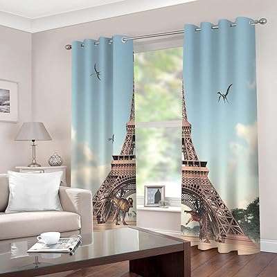 Rideau occultant rétro tour eiffel décoration d'intérieur 2 x 106" de largeur. Profitez de rabais incroyables sur DIAYTAR COTE D'IVOIRE  et économisez sur tous vos achats! Que vous cherchiez des équipements high-tech, des produits de beauté, des articles pour animaux de compagnie ou même des meubles pour la maison, notre boutique en ligne généraliste vous propose les meilleurs prix du marché.
