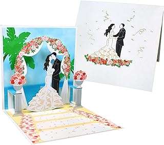 Carte pop up de vœux de mariage pour couples avec enveloppe carte. DIAYTAR COTE D'IVOIRE  - La boutique en ligne qui rend le shopping abordable! Découvrez notre sélection de produits discount, comprenant des équipements informatiques, des appareils électroménagers, des vêtements tendance et bien plus encore, tous à des prix défiant toute concurrence.