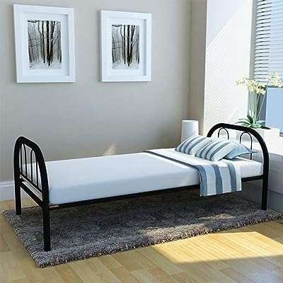 Lit simple karnak en métal acier 90 x 190 cm noir. Ne cherchez plus ailleurs, DIAYTAR COTE D'IVOIRE  offre une large gamme de produits discount en ligne. Faites des affaires exceptionnelles dans tous les domaines, qu'il s'agisse de l'informatique, de la maison ou de la mode. Avec notre sélection variée et notre engagement envers les prix bas, vous êtes sûr de trouver ce que vous recherchez.