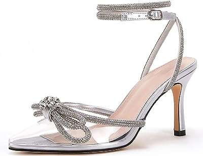 Sandales en satin à talon double nœud pour femmes bout pointu bride la cheville. DIAYTAR COTE D'IVOIRE  : votre destination shopping discount ! Découvrez notre boutique en ligne généraliste qui vous offre une multitude de produits à prix cassés, allant de l'électroménager à l'informatique en passant par la mode et les gadgets. Faites le choix du meilleur rapport qualité-prix et trouvez tout ce dont vous avez besoin en visitant notre site dès maintenant !