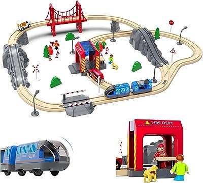 Am anna ensemble de train en bois pour tout petit 70 pièces avec chenilles et locomotive. DIAYTAR COTE D'IVOIRE, votre destination en ligne pour des produits de maison à prix réduits. Découvrez notre vaste collection d'articles pour la cuisine, la décoration, le rangement et bien plus encore. Avec nous, équiper votre maison devient simple et économique.