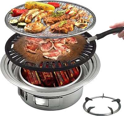 Gril à charbon coréen portable en acier inoxydable antiadhésif facile nettoyer multifonctionnel pour camping. Ne cherchez pas plus loin pour trouver des produits de qualité à prix réduits. DIAYTAR COTE D'IVOIRE  est votre destination en ligne pour tous vos besoins en produits discount, de la maison à l'électroménager, de l'informatique à la mode. Faites des économies substantielles et trouvez les articles parfaits, adaptés à votre budget.