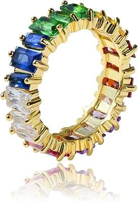 Bague arc en ciel plaquée or 18 carats | pour femme en cristal. Faites des bonnes affaires en un clic avec DIAYTAR COTE D'IVOIRE  ! Notre boutique en ligne généraliste vous propose une large gamme de produits discount, de l'électroménager à l'informatique en passant par la mode et les gadgets. N'attendez plus pour économiser et équiper votre maison à prix réduits, sans compromis sur la qualité !