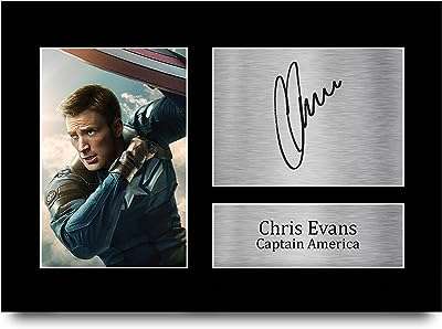 Voir l'impression photo a4 signature captain america the avengers de chris evans par hwc