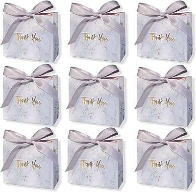Boîtes cadeaux de remerciement sacs fête boîtes à bonbons avec ruban nœud gris en papier. DIAYTAR COTE D'IVOIRE  est la référence en matière de produits discount en ligne. Parcourez notre catalogue et trouvez des articles indispensables pour la maison, des appareils électroménagers de qualité, des solutions informatiques abordables, des vêtements tendance et des gadgets à des prix incroyables.
