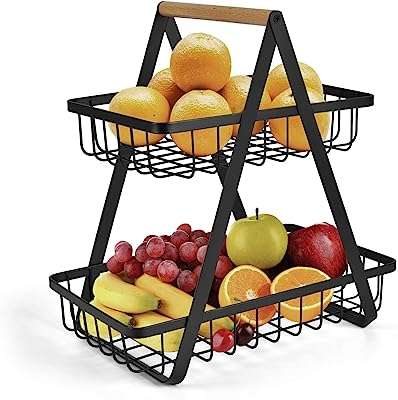 Panier de rangement de fruits sur comptoir à 2 niveaux présentoir de pain. Découvrez DIAYTAR COTE D'IVOIRE, où vous trouverez une sélection incomparable de produits discount. De la cuisine à la mode en passant par les gadgets high-tech, notre boutique en ligne vous offre la possibilité d'économiser tout en profitant de produits de qualité pour tous les aspects de votre vie.