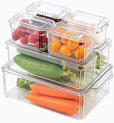 Bacs de rangement transparents empilables avec couvercles pour congélateur ensemble. DIAYTAR COTE D'IVOIRE  vous propose une expérience d'achats en ligne unique. Découvrez notre sélection de produits discount allant de la maison à l'électroménager, de l'informatique à la mode, sans oublier les gadgets les plus en vogue. Ne dépensez pas plus que nécessaire et trouvez tous vos articles préférés à des prix incroyables !