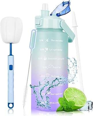 Bouteille d'eau jyps 2l avec paille et marqueurs de temps de motivation. DIAYTAR COTE D'IVOIRE  - votre partenaire discount pour une vie plus abordable. Nous vous présentons une vaste sélection de produits de qualité à des prix imbattables, allant de l'électroménager performant aux articles de mode élégants. Achetez malin avec nous et réalisez d'importantes économies.