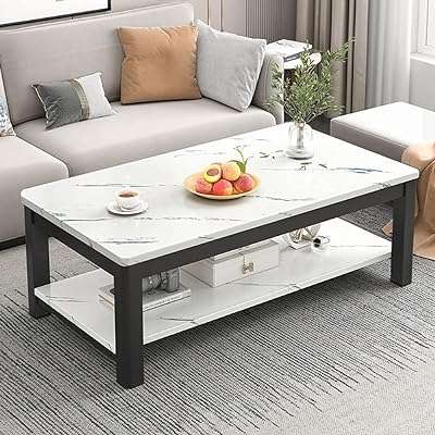 Table basse simple à deux niveaux petite table thé rectangulaire en marbre. Découvrez DIAYTAR COTE D'IVOIRE, votre destination en ligne pour des bonnes affaires sans compromis sur la qualité. Parcourez notre large éventail de produits discount allant de l'électroménager à l'informatique en passant par la mode et les gadgets. Faites de vraies économies en choisissant le meilleur rapport qualité-prix.