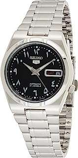 Montre seiko pour homme avec cadran noir et bracelet en acier