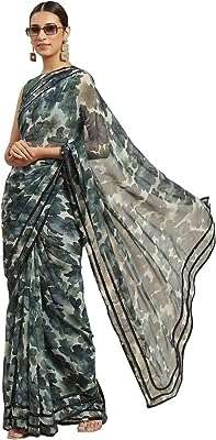 Sari georgette pour femme (ti2807_vert). DIAYTAR COTE D'IVOIRE  - votre destination pour des produits de qualité à prix réduits. Parcourez notre boutique en ligne pour trouver des offres exceptionnelles sur des articles de maison, d'électroménager, de mode et de gadgets, et économisez tout en enchérissant votre style de vie.