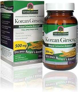 Ginseng coréen de nature's answer 500 mg 50 gélules végétariennes
