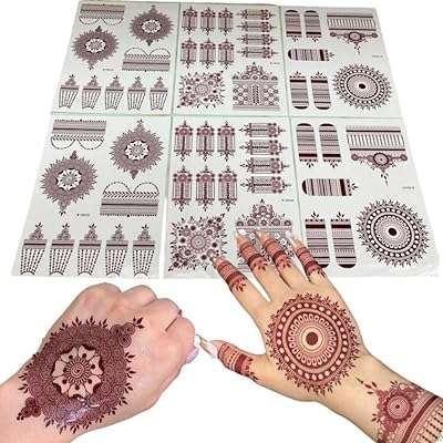 Autocollants au henné 6 feuilles autocollants mehndi de conception arabe pour les deux. DIAYTAR COTE D'IVOIRE, votre destination incontournable pour des produits discount de qualité. Que vous recherchiez des articles pour la maison, l'électroménager, l'informatique, la mode ou les gadgets, notre boutique en ligne saura répondre à tous vos besoins sans vous ruiner !