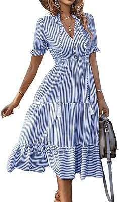 Robe mi longue sans manches à col en v pour femmes robe décontractée volants et boutons. Vous cherchez des produits discount sans compromis sur la qualité ? DIAYTAR COTE D'IVOIRE  répond à vos attentes en offrant une large gamme d'articles pour tous les besoins, des appareils électroménagers aux gadgets dernier cri. Explorez notre catalogue en ligne et trouvez tout ce dont vous avez besoin à prix cassés.