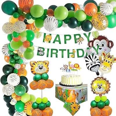Décorations de fête d'anniversaire pour garçon sur le thème de la jungle. DIAYTAR COTE D'IVOIRE, votre destination incontournable pour des produits discount de qualité. Que vous recherchiez des articles pour la maison, l'électroménager, l'informatique, la mode ou les gadgets, notre boutique en ligne saura répondre à tous vos besoins sans vous ruiner !