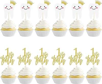 12 pièces pour cupcakes de première dentition décorations de fête dentition pré assemblées. DIAYTAR COTE D'IVOIRE  - Votre destination en ligne pour des offres discount sur tout ! Parcourez notre vaste sélection de produits pour équiper votre maison avec des électroménagers, des articles de mode tendance et même des gadgets technologiques, le tout à des prix incroyables. Ne manquez pas nos super promotions et économisez dès aujourd'hui !