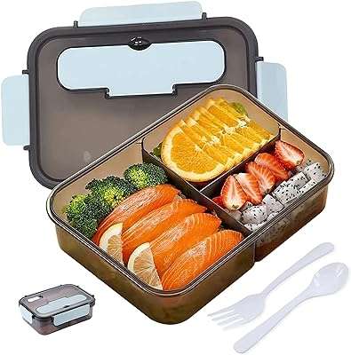 Boîte à lunch en plastique avec cuillère fourchette bento 3 compartiments. Ne cherchez plus ailleurs, DIAYTAR COTE D'IVOIRE  vous offre le meilleur choix de produits discount en ligne. Avec notre assortiment varié et nos prix compétitifs, vous trouverez tout ce dont vous avez besoin pour la maison, l'électronique, l'informatique et la mode. Faites des économies tout en faisant des achats intelligents.