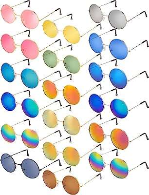 18 paires de lunettes de soleil hippie rondes colorées des années 60 en métal. Ne payez pas le prix fort lorsque vous pouvez obtenir des produits discount de qualité chez DIAYTAR COTE D'IVOIRE  ! Notre boutique en ligne généraliste regorge d'offres incroyables pour la maison, l'électroménager, l'informatique et la mode. Faites des économies dès maintenant et découvrez notre sélection à prix réduits.