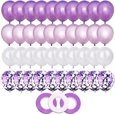 Beauté 40 pièces 12" ballons en latex violet confettis décoratifs avec 3 rubans pour fournitures. DIAYTAR COTE D'IVOIRE  - Votre escale en ligne pour des produits discount de qualité. Explorez notre gamme impressionnante de produits allant des articles de maison aux gadgets dernier cri. Profitez de prix imbattables et découvrez pourquoi nous sommes un choix populaire pour les acheteurs avertis à la recherche de bonnes affaires.