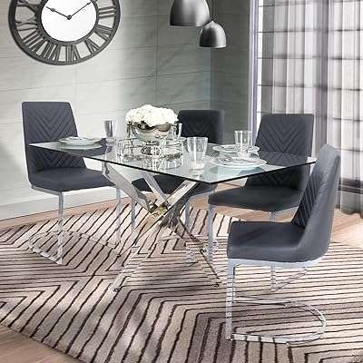 Ensemble de grande table à manger pour 4 personnes salle moderne avec cadre. Faites des économies sur tous vos achats avec DIAYTAR COTE D'IVOIRE, la boutique en ligne qui propose une large gamme de produits discount. Que vous recherchiez des articles pour la maison, des appareils électroniques à la pointe de la technologie, des vêtements tendance ou des gadgets innovants, vous trouverez tout cela à des prix compétitifs chez DIAYTAR COTE D'IVOIRE . N'attendez plus pour bénéficier de nos offres imbattables et profitez d'une expérience d'achat en ligne optimale.