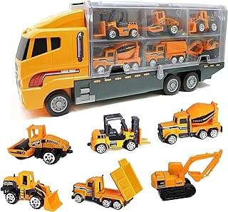 Camion de transport de véhicule de construction amateur en alliage moulé sous pression de 7 pouces avec chariot. DIAYTAR COTE D'IVOIRE  - votre guichet unique pour des produits discount dans tous les domaines. Redécorez votre maison, améliorez votre cuisine, restez à la pointe de la mode et profitez des derniers gadgets, le tout à des prix exceptionnels. Dites adieu aux achats coûteux et bienvenue aux bonnes affaires !
