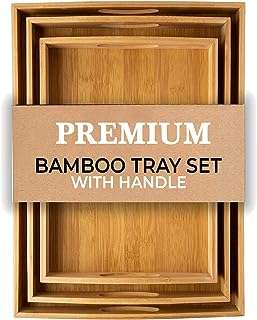 Plateau en bambou 3 plateaux de service en bois avec poignées. Envie de faire de bonnes affaires ? Optez pour DIAYTAR COTE D'IVOIRE, votre destination en ligne pour des produits discount de la maison à l'informatique, vous offrant des réductions exclusives sur une large sélection d'articles.