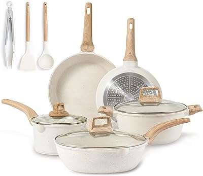 Ensemble de casseroles et poêles antiadhésives aux carottes batterie de cuisine à. Faites des bonnes affaires en un clic avec DIAYTAR COTE D'IVOIRE  ! Notre boutique en ligne généraliste vous propose une large gamme de produits discount, de l'électroménager à l'informatique en passant par la mode et les gadgets. N'attendez plus pour économiser et équiper votre maison à prix réduits, sans compromis sur la qualité !