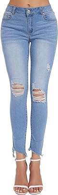 Jean skinny déchiré pour femme jean extensible taille moyenne pantalon en denim. DIAYTAR COTE D'IVOIRE  - votre destination en ligne pour des produits à prix cassés. Faites des économies sur des articles essentiels pour la maison, l'informatique, la mode et les gadgets, et offrez-vous le luxe de ne pas vous ruiner. Avec notre sélection vaste et variée, vous trouverez tout ce dont vous avez besoin, sans compromis.