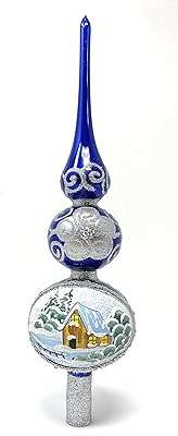 Cime de sapin de noël polish gallery verre 13" (bleu nuit argent 33. Découvrez DIAYTAR COTE D'IVOIRE, votre boutique en ligne incontournable pour des affaires discount. Profitez de nos multiples catégories allant des articles pour la maison aux gadgets dernier cri, en passant par la mode à petits prix. Faites-vous plaisir sans vous ruiner avec notre sélection variée !