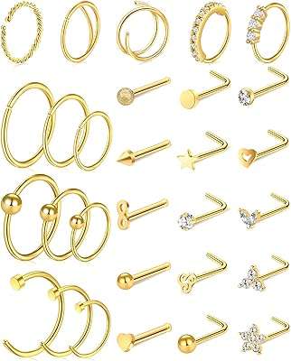 23 40 pièces boucles d'oreilles de nez en or pour femmes 20g. DIAYTAR COTE D'IVOIRE, votre partenaire en ligne pour des produits discount de qualité à des prix imbattables ! Trouvez tout ce dont vous avez besoin, des articles pour la maison aux appareils électroménagers, en passant par les accessoires informatiques et les produits tendance de la mode. Faites des bonnes affaires dès maintenant en visitant notre boutique en ligne.