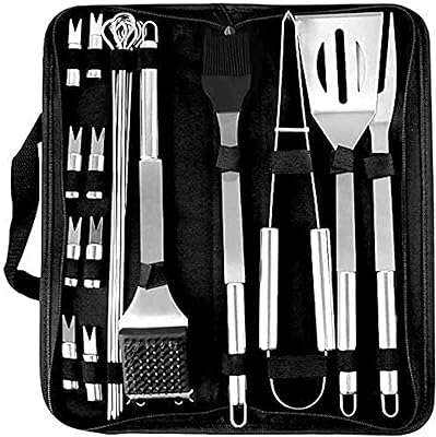 Ensemble d'outils de barbecue en acier inoxydable de 20 pièces accessoires camping plein air avec sac. DIAYTAR COTE D'IVOIRE  - Votre destination en ligne pour des achats malins. Explorez notre catalogue diversifié de produits discount, des indispensables du quotidien aux dernières tendances. Faites des économies tout en vous garantissant la satisfaction grâce à nos offres attractives et notre engagement envers un rapport qualité-prix exceptionnel.