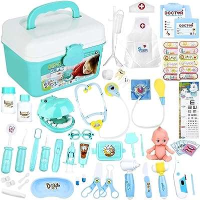 Kit de docteur pour enfants 48 pièces jouets de docteur kit médical dentiste avec stéthoscope. À la recherche de bonnes affaires ? DIAYTAR COTE D'IVOIRE  vous offre une large gamme de produits discount pour la maison, l'électroménager, l'informatique, la mode et les gadgets. Profitez de prix imbattables sans sacrifier la qualité !