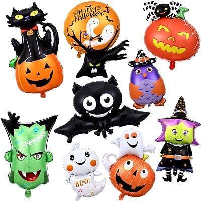 9 pièces ballons en aluminium d'halloween mylar de citrouille sorcière squelette fantôme chauve souris pour fournitures. DIAYTAR COTE D'IVOIRE  vous propose une expérience de shopping inoubliable : explorez notre boutique en ligne pour trouver des réductions incroyables sur des produits pour la maison, l'électroménager, l'informatique et la mode. Ne sacrifiez pas la qualité pour des économies, grâce à DIAYTAR COTE D'IVOIRE !