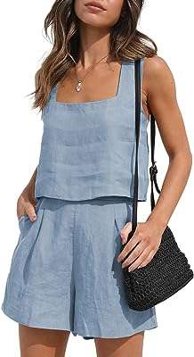 Ensemble deux pièces assorti pour femmes short en lin haut court vêtements de mode. Découvrez DIAYTAR COTE D'IVOIRE, votre source incontournable de bons plans discount en ligne. Trouvez tout ce dont vous avez besoin, des produits de maison essentiels aux gadgets high-tech, le tout à des prix imbattables. Faites des économies tout en vous offrant de la qualité grâce à notre sélection variée et attrayante.