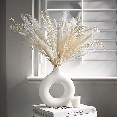 Vases en céramique blanche simi vase rond blanc moderne vases à fleurs de pampa. Besoin de renouveler votre intérieur sans vous ruiner ? DIAYTAR COTE D'IVOIRE  est là pour vous offrir une vaste gamme de produits discount pour la maison, des meubles aux accessoires décoratifs en passant par les appareils électroménagers. Profitez de notre sélection de qualité à des prix incroyables et transformez votre maison sans vous soucier de votre budget.