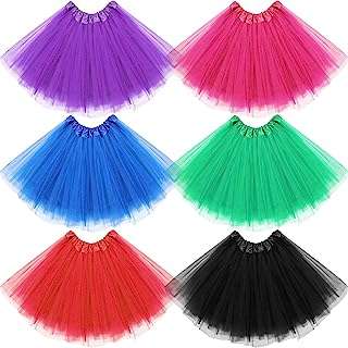 6 pièces femmes adultes jupes tutu élastiques superposées fête d'halloween danse