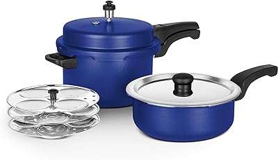 Ensemble d'autocuiseur bleu 3 pièces avec couvercle ensemble de table de cuisson. Besoin de trouver des gadgets originaux et amusants ? DIAYTAR COTE D'IVOIRE  est là pour vous proposer une sélection de produits discount qui égayeront votre quotidien. Trouvez des cadeaux uniques pour vos proches ou offrez-vous des articles ludiques qui vous divertiront sans vider votre porte-monnaie. Faites de votre shopping en ligne un moment fun et économique.