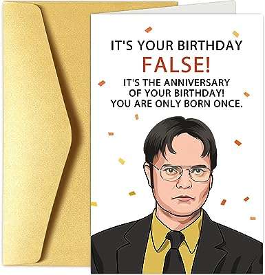 Carte d'anniversaire amusante au bureau carte dwight schrute de vœux c'est votre menteur. DIAYTAR COTE D'IVOIRE, votre partenaire en ligne pour des produits discount de qualité à des prix imbattables ! Trouvez tout ce dont vous avez besoin, des articles pour la maison aux appareils électroménagers, en passant par les accessoires informatiques et les produits tendance de la mode. Faites des bonnes affaires dès maintenant en visitant notre boutique en ligne.